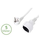 PVC Verlengkabel Wit 5 meter met haakse stekker