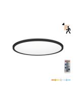 LED Plafondlamp NIVERA CIRCLE 18W Zwart - IP54 - 3CCT 3000K/4000K/6000K - Bewegings- & Daglichtsensor - met Afstandsbediening