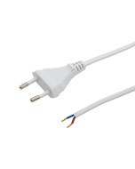 Aansluitsnoer wit met eurostekker 3 meter 2x 0.75mm open eind