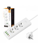 Kobi LINEA PRO XC stekkerdoos met 3 stopcontacten - 3x USB-A en USB-C - 3 meter - wit
