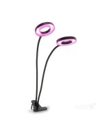 LED Kweeklamp VITARO RING-2 8W - Met Clip, Dimbaar & Timerfunctie - Rood/Blauw Licht