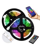 LED strip 15m RGB IP20 met app en afstandsbediening - Kobi Design