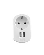 Technik stekker + 2x USB-A met kinderbeveiliging