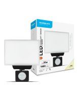 Modee LED Breedstraler 20W 4000K 1800lm Milky Zwart | met sensor