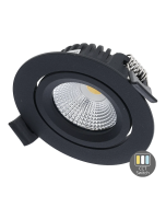 LED Inbouwspot Varda Slim-Fit 4W/6W Zwart | Dimbaar | IP65 | CCT-Switch (2700K/3000K/4000K)